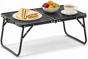 CH Skladací turistický kovový stolík- čierna