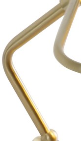 Klasická notárska lampa zlatá s dymovým zrkadlovým sklom - Banker