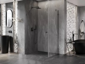 Mexen Lunar-B, výklopný sprchový kút ľavý 95 x 70 cm, 8mm číre sklo, grafitový profil, 832-095-070-95-00-L