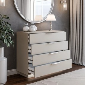 KOMODA MARION 2S KAŠMÍR STRIEBORNÉ ÚCHYTKY LED 95 cm