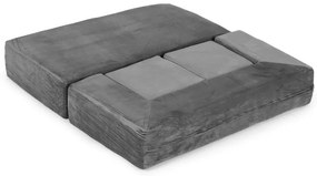 Tmavosivá detská modulárna sedačka – 4 diely