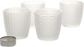 Svietniky Altare 4 ks. milk glass