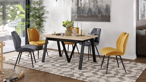 AVERY Dub Sonoma / čierna spodná časť - LOFTOVÝ / PRIEMYSELNÝ STÔL DO OBÝVAČKY/ JEDÁLNE ROZKLADACÍ DO 330 cm!