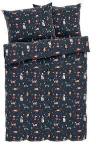 Livarno home Posteľná vianočná bielizeň z mikrovlákna, 200 x 220 cm (navy modrá)  (100396369)