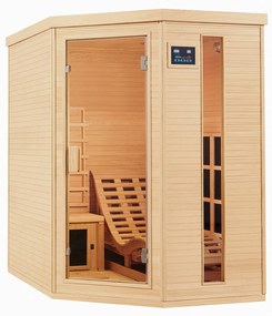 Juskys Infračervená sauna/ tepelná kabína Esbjerg s triplexným vykurovacím systémom a drevom Hemlock