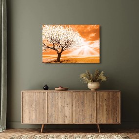 Oranžový obraz stromu (90x60 cm)