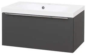 Mereo Mereo, Mailo, kúpeľňová skrinka s umývadlom z liateho mramoru 81 cm, chrómové madlo, MER-CN536M