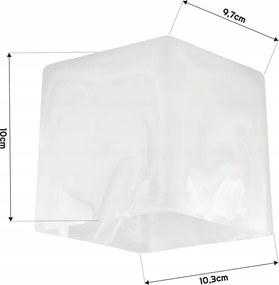 BERGE LED závesné stropné svietidlo, drevený trám, 3xE27, loft, mliečna kocka - biela