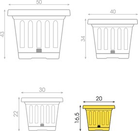 BAMA Kvetináč TERRA 40 x 40 cm, terracotta