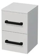 Kúpeľňová skrinka nízka s čiernou úchytkou SAT Cube Way 32,5x49,3x33 cm biela lesk lesk/mat CUBE3CN32BL, 1 ks