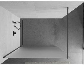 Mexen Kioto, sprchová zástena Walk-In 100 x 200 cm, 8mm sklo námraza, grafitový profil, 800-100-101-95-30