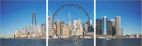 Obraz - Manhattan v New Yorku (s hodinami) (90x30 cm)