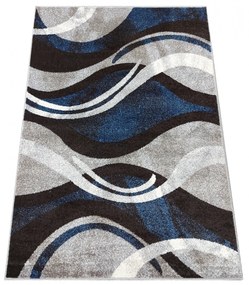 Originálny koberec s abstraktným vzorom v modrošedej farbe