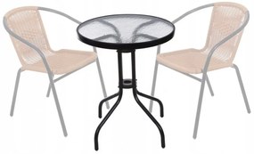 Okrúhly záhradný stôl 60 cm sklenený