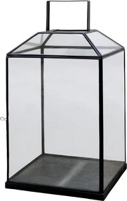 Čierny antik kovový lampáš Factory L - 32*32*60 cm