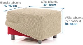 Super strečové poťahy NIAGARA smotanová taburetka (40 - 60 cm)