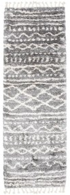 Kusový koberec shaggy Aron sivý atyp 80x300cm