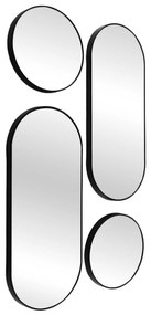 Zrkadlo Noir, čierne, sada 4ks