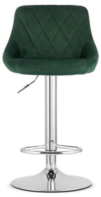 SUPPLIES KAST Barová zamatová stolička vo velúrovom štýle - zelená farba