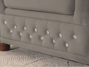 Sivá zamatová rozkladacia rohová pohovka (pravý roh/do L) York Blik – Ropez