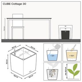 Lechuza Trend Cube Cottage All inclusive set sand brown 30x30x30