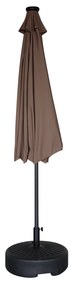 Zahradní slunečník Houseland Luna s LED osvětlením 270 cm tmavě hnědý