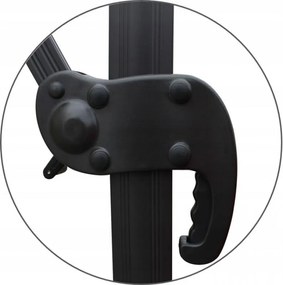 Béžový záhradný slnečník s LED osvetlením 3 x 4 m