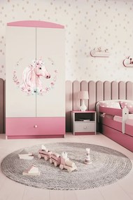 Detská skriňa Babydreams 90 cm jednorožec ružová