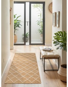 Ručne tkaný jutový behúň v prírodnej farbe 80x200 cm Kunu – Hanse Home
