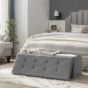 Taburetka L, lavica s úložným priestorom, nosnosť 300 kg, 110 x 38 x 38 cm, svetlošedá