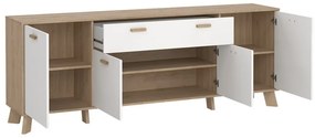 Biela/v prírodnej farbe komoda v dekore duba 196x73x39 cm Ikast – Tvilum
