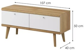 Televízny stolík Primo 107 cm dub Riviéra/biely