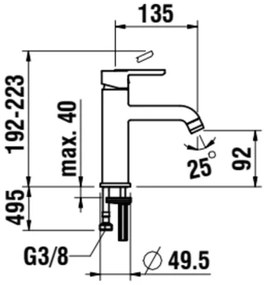 LAUFEN H3110810041201 - Umývadlová batéria LUA 19,2 cm lesklý chróm