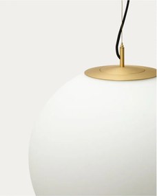 Biele/v zlatej farbe závesné svietidlo so skleneným tienidlom ø 10 cm Brisia – Kave Home