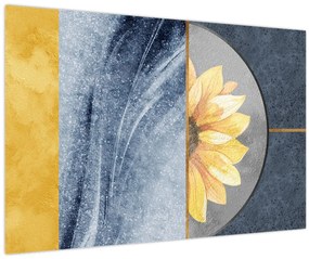 Obraz - Tvary a kvet (90x60 cm)