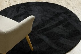 Koberec LINDO čierny kruh
