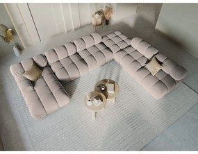 Svetlohnedá zamatová modulárna rohová pohovka (pravý roh/do tvaru "U") Bellis – Micadoni