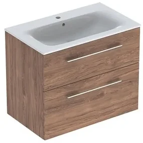 Kúpeľňová skrinka s umývadlom Geberit Selnova 80x50,2x65,2 cm v prevedení orech hickory 501.242.00.1