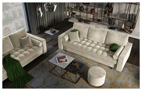 Béžová zamatová rozkladacia pohovka Milo Casa Santo