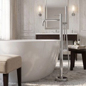 Rea Lungo Diamond, voľne stojaca vaňová batéria, chrómová, REA-B2250