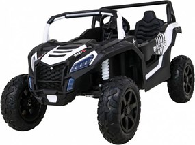 Ramiz Silná pretekárska štvorkolka pre 2 deti Biela + Bezkartáčový motor + Nafukovacie kolesá + LED zvuk