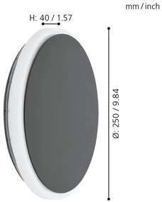 Eglo 98712 - LED Vonkajšie nástenné svietidlo MONGODIO LED/11,5W/230V IP44