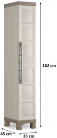 KIS EXCELLENCE HIGH 1 DOOR skriňa 33x45x182cm béžová