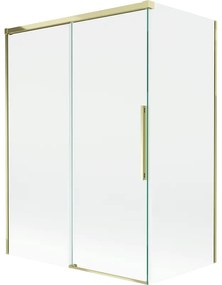 Mexen Rox, 2-krídlová posuvná vaňová zástena 120 + 70 x 150 cm, 8mm číre sklo, zlatý lesklý profil, 8C9-120-070-50-00