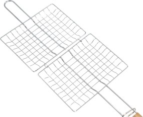 Nehrdzavejúca grilovacia mriežka s drevenou rukoväťou BestBerg BBBQ-1NT / 40 x 20 cm