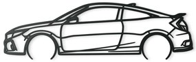 drevko Drevený obraz auta Honda 19 Civic si Rozmer obrazu: 26 x 86 cm, Farba dekorácie: Čierna