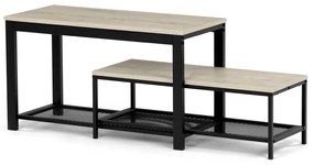 Autronic - Botník 2 police, MDF dekor dub sonoma, kov - černý matný lak - ABO-W2124 SON AKCE