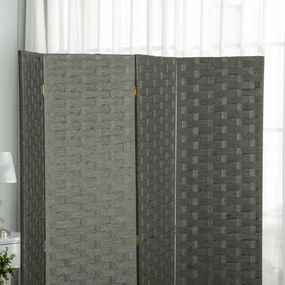 HOMCOM Drevený 4-panelový rozdeľovač miestností, rozmery 159,5D x 169,5V x 1,6H cm | Aosom