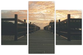 Obraz dreveného móla nad jazerom (90x60 cm)