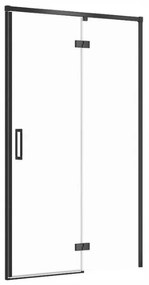 Cersanit Larga, krídlové dvere do otvoru 120x195cm, pravé prevedenie, 6mm číre sklo, čierny profil, S932-126